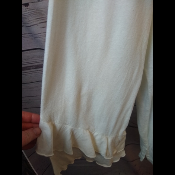 Anthropologie T.La Cream Ruffle Sleeve Tee - Picture 7 of 7